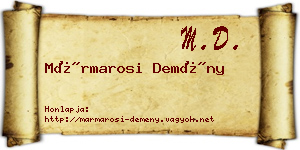 Mármarosi Demény névjegykártya